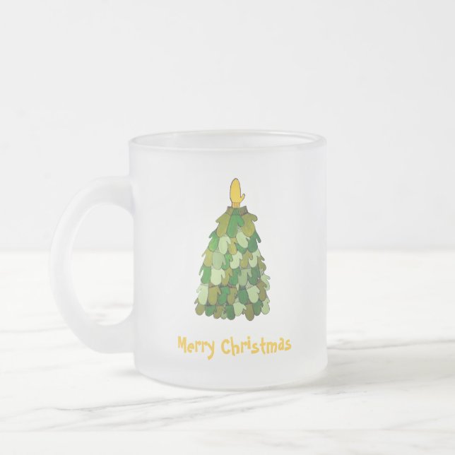 Taza De Cristal Esmerilado Navidades Mittens Mug (Izquierda)