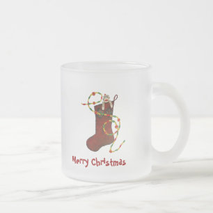 Taza De Cristal Esmerilado Navidades Mug de mono sock