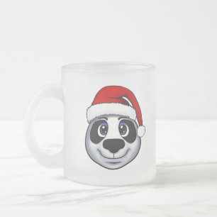 Taza De Cristal Esmerilado Navidades Panda