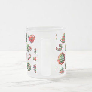 Taza De Cristal Esmerilado Navidades patrón de panadería de galletas