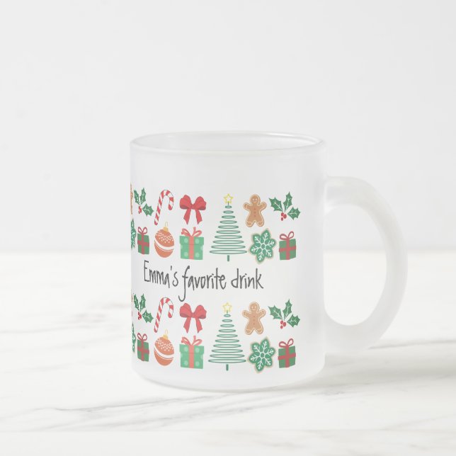 Taza De Cristal Esmerilado Navidades personalizados (Derecha)