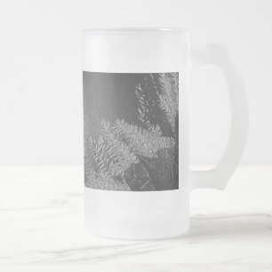Taza De Cristal Esmerilado Navidades Poinsettia Black Y Gray VI