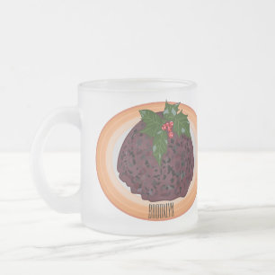 Taza De Cristal Esmerilado Navidades pudding personalizado ilustracion