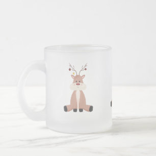 Taza De Cristal Esmerilado Navidades ratos renos