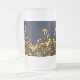 Taza De Cristal Esmerilado Navidades renos