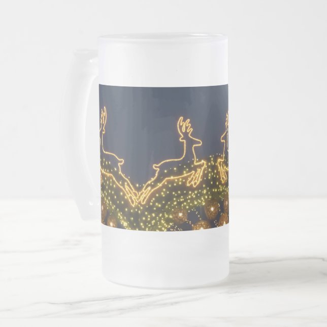 Taza De Cristal Esmerilado Navidades renos (Anverso izquierdo)