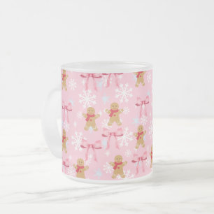 Taza De Cristal Esmerilado Navidades rosados de Gingerbread