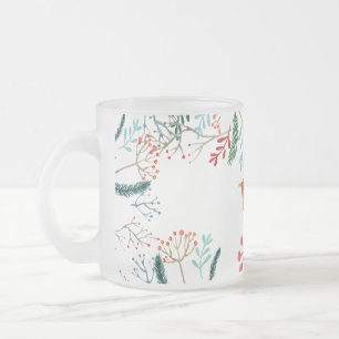 Taza De Cristal Esmerilado Navidades Rústicos Naturales