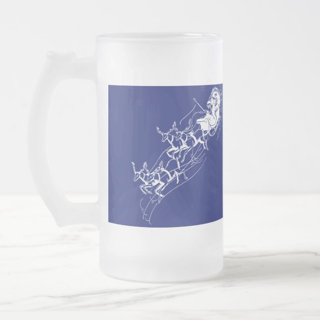 Taza De Cristal Esmerilado Navidades: Santa Claus - (Izquierda)