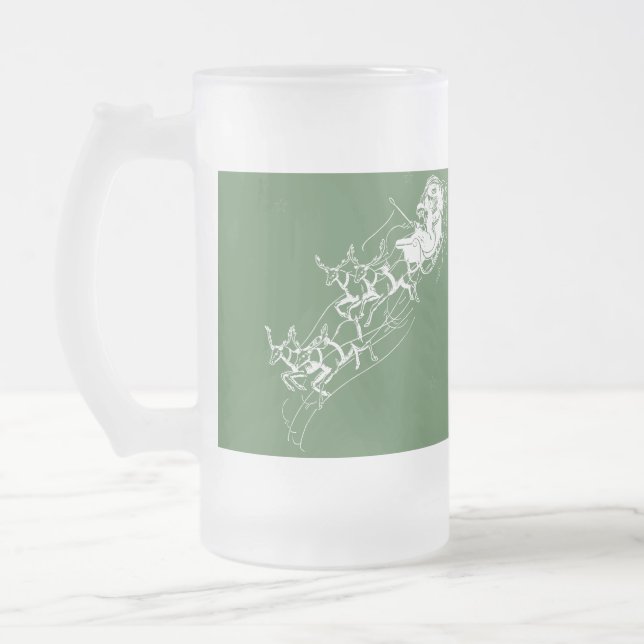 Taza De Cristal Esmerilado Navidades: Santa Claus - (Izquierda)