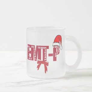 Taza De Cristal Esmerilado Navidades Santa EMT-P Paramédico