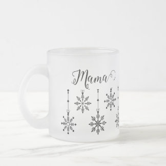 Taza De Cristal Esmerilado Navidades Snowflake Mama-editable Frosted Mug
