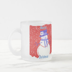 Taza De Cristal Esmerilado Navidades Snowman Frosted Glass Mugs - Regalos - D
