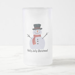 Taza De Cristal Esmerilado Navidades Snowman vitorean