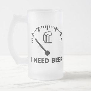 Taza De Cristal Esmerilado Necesito Beer Funny Fiesta Glass