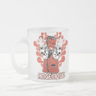 Taza De Cristal Esmerilado negro angelista