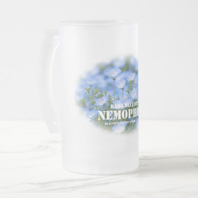 Taza De Cristal Esmerilado NEMOPHILA（Baby Blue Eyes）  (Anverso izquierdo)