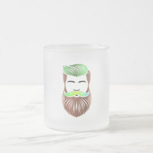 Taza De Cristal Esmerilado Neon Beard Vibes