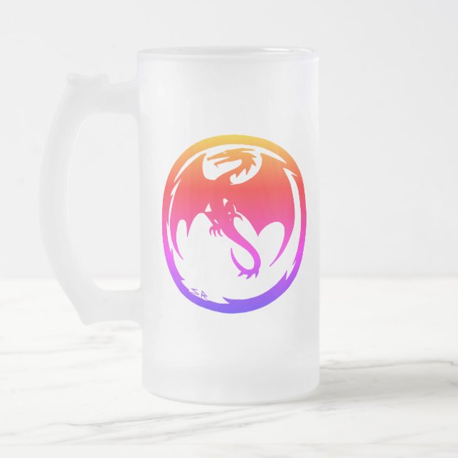 Taza De Cristal Esmerilado Neon Dragon (Izquierda)