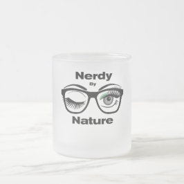 Taza De Cristal Esmerilado Nerdy by Nature Funny Geek Design with Glasses
