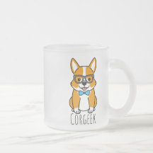 Nerdy Hipster Corgi con gafas y Bowtie