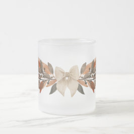 Taza De Cristal Esmerilado Neutral Fall Leaf “Happy Thanksgiving” Mug