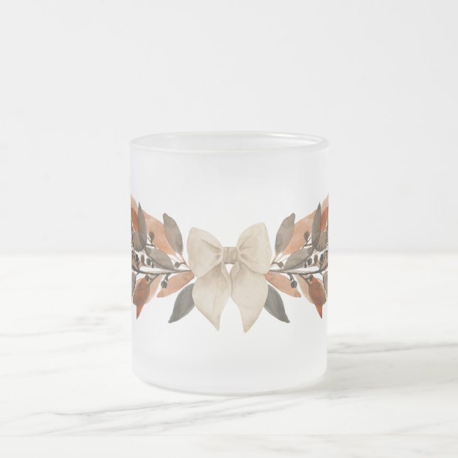 Taza De Cristal Esmerilado Neutral Fall Leaf “Happy Thanksgiving” Mug (Centro)