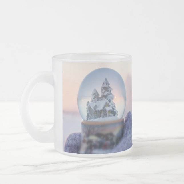 Taza De Cristal Esmerilado Nevada en el árbol de Navidad (Izquierda)
