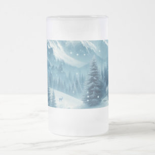 Taza De Cristal Esmerilado Nevada Winter Mountain