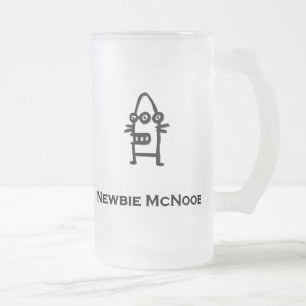 Taza De Cristal Esmerilado Newbie McNoob de tres bots oculares