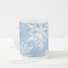 Taza De Cristal Esmerilado Nieve de Navidad maravillosa