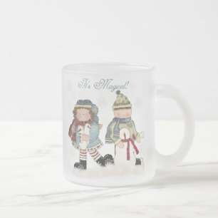 Taza De Cristal Esmerilado Nieve mágica