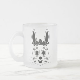 Taza De Cristal Esmerilado Niña Cara de Conejo-32885