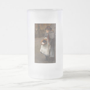 Taza De Cristal Esmerilado Niña Cerilla Pobre Golfillo Callejero Pobreza Urba