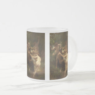 Taza De Cristal Esmerilado Ninfas y Satyr de William-Adolphe Bouguereau