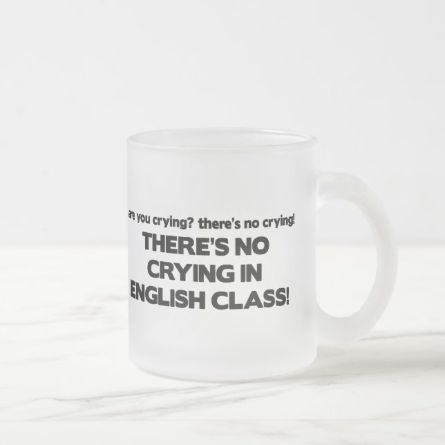 Taza De Cristal Esmerilado Ningún griterío en clase de inglés (Derecha)