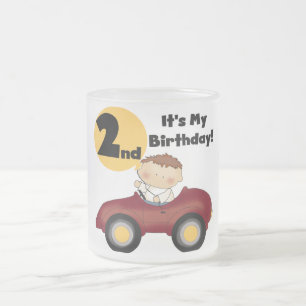 Taza De Cristal Esmerilado Niño con camisetas y regalos de segundo cumpleaños