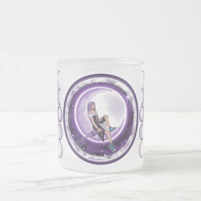 Taza De Cristal Esmerilado Niño luna púrpura (Centro)