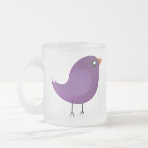 Taza De Cristal Esmerilado Niños adorables pájaros