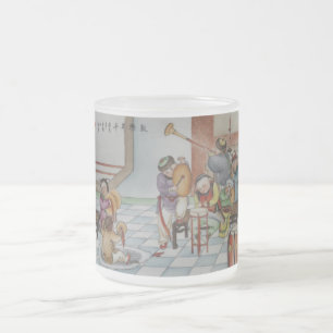 Taza De Cristal Esmerilado Niños que tocan los instrumentos musicales