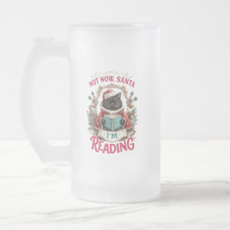 Taza De Cristal Esmerilado No Ahora Santa Estoy Leyendo