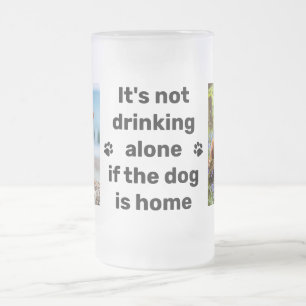 Taza De Cristal Esmerilado No está bebiendo solo perro amante de 2 Mascotas