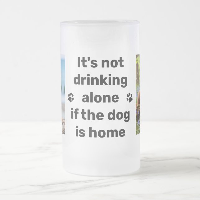 Taza De Cristal Esmerilado No está bebiendo solo perro amante de 2 Mascotas (Centro)