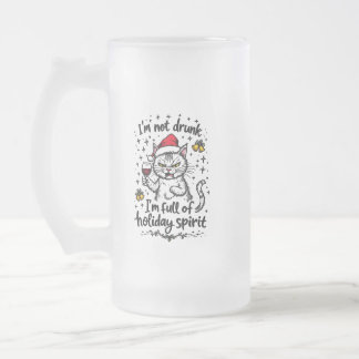 Taza De Cristal Esmerilado No estoy borracho Estoy lleno de espíritu de vacac