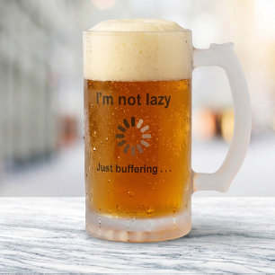 Taza De Cristal Esmerilado No Estoy Perezoso - Solo Estoy Cargando