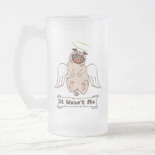Taza De Cristal Esmerilado No fue una cita graciosa de ángel pug de mí