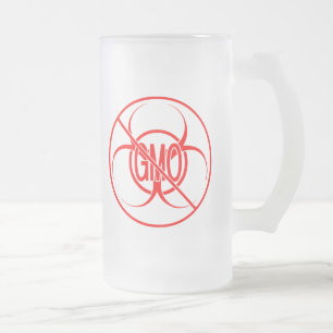 Taza De Cristal Esmerilado No GMO Beer Mug Biohazard Warning GMO Glasses Mugs