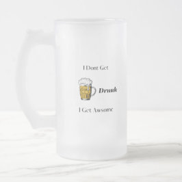 Taza De Cristal Esmerilado No me emborracho, me levanto con una