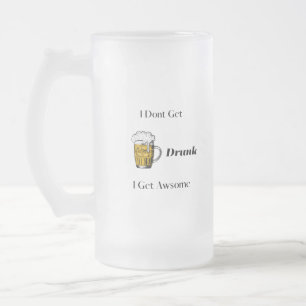 Taza De Cristal Esmerilado No me emborracho, me levanto con una