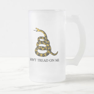 Taza De Cristal Esmerilado no pise en mí - al libertario de la bandera de